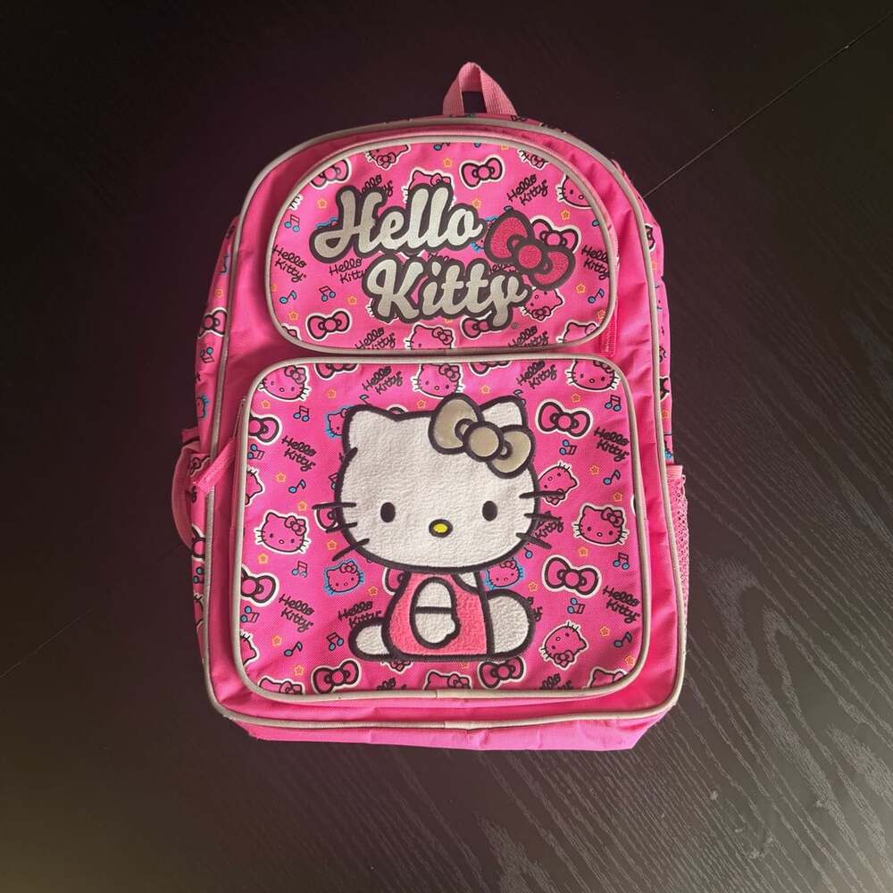 Hello Kitty Pink School Backpack With Bow And Face Design